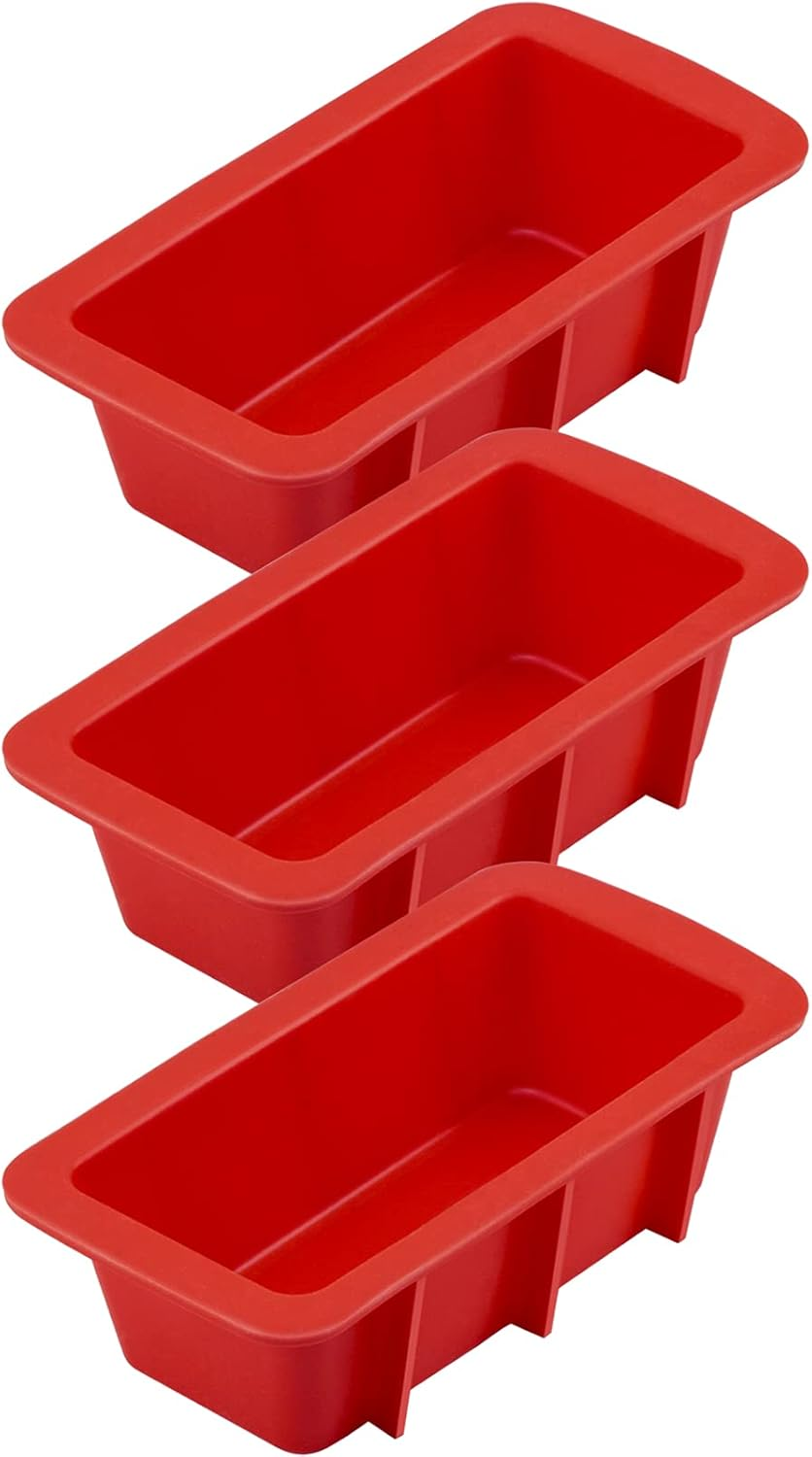 Anaeat Silicone Bread and Loaf Pans Set of 2, Non-Stick Loaf Pans - Just Pop Out! Flexible Silicone Baking Molds for Homemade Breads, Cakes, Meatloaf, Brownies, BPA Free & Oven Safe & Dishwasher Safe