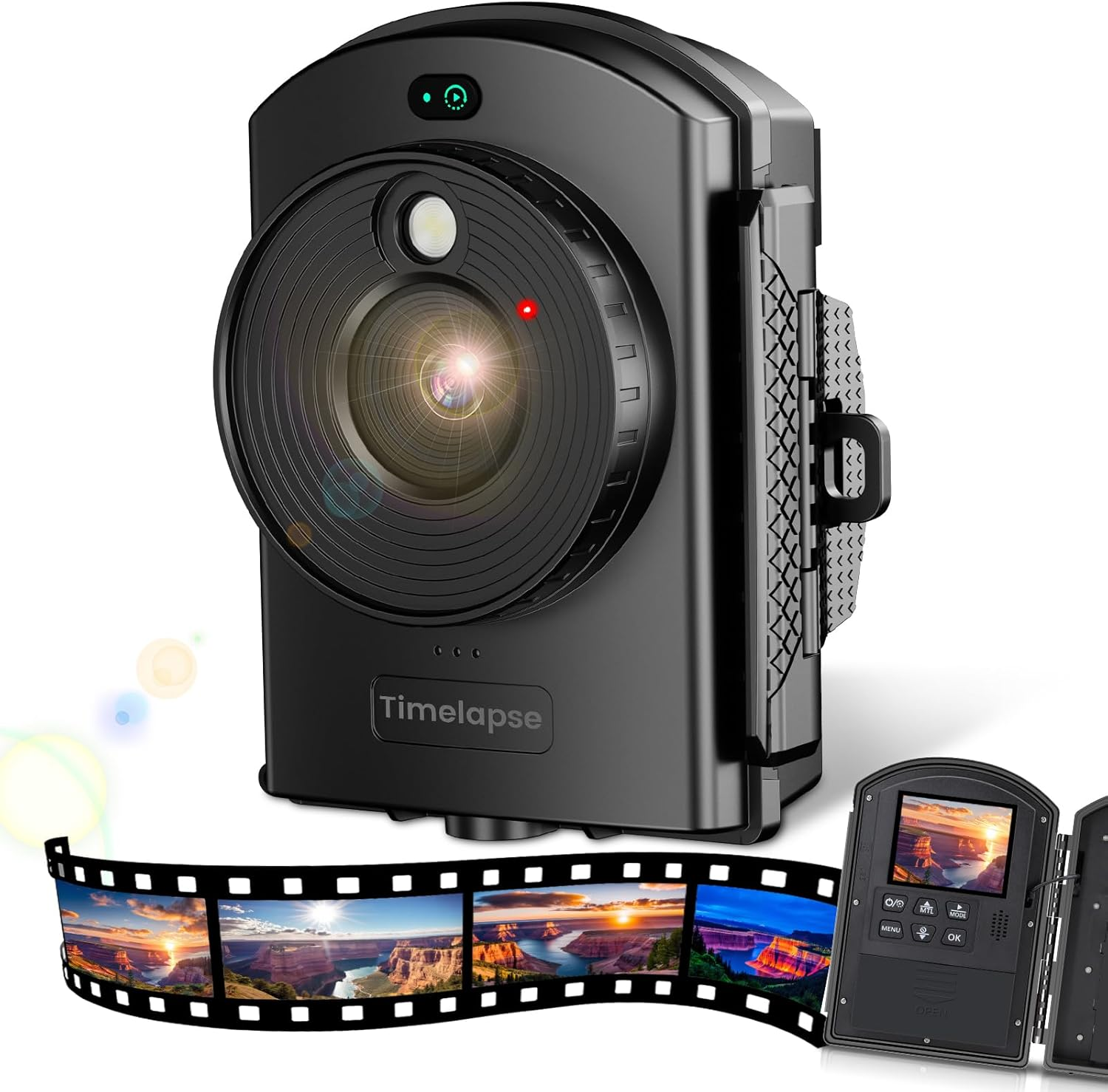 Time Lapse Camera for Outdoor Contruction - Timelapse Camera with Infrared Positioning & LED Light, 180 Days Shooting, 1080P AVI Videos & Photos for Cooking, Plant Growth, Landscape(64Gb) image number 1