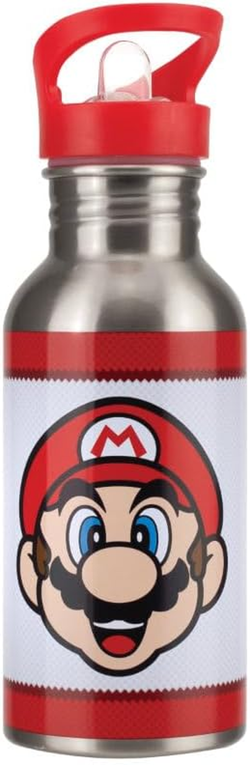Paladone Super Mario Metal Water Bottle with Straw - Officially Licensed Merchandise image number 1