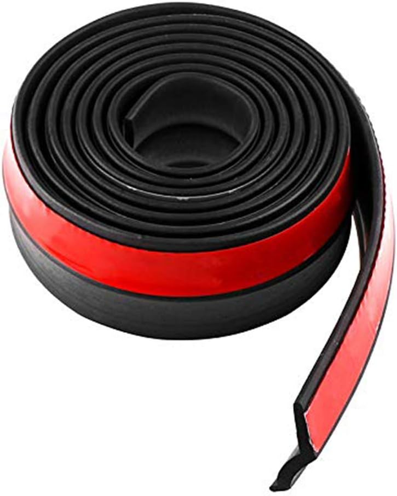 Lemonbest Universal 2.5M Car Front Bumper Lip Splitter Spoiler Rubber Skirt Protector Body Trim 8.2Ft