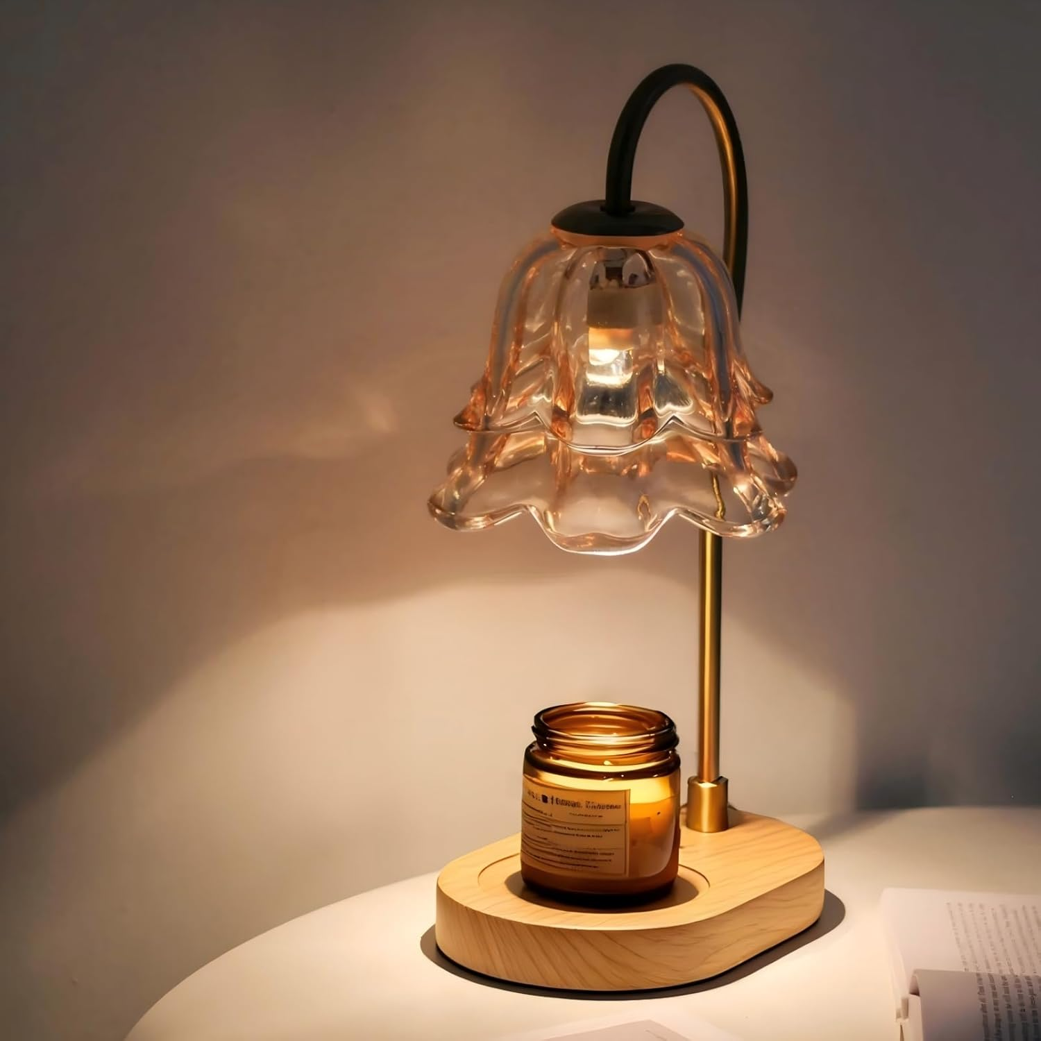 Candle Warmer Lamp AU Plug&ndash; Adjustable Dimmable 35W Light with Timer, Vintage Bluebell Lamp, Safe Design for Wax Melts & Jar Candles, Home Decorative Floral Night Light for Bedroom Birthday Gift image number 1