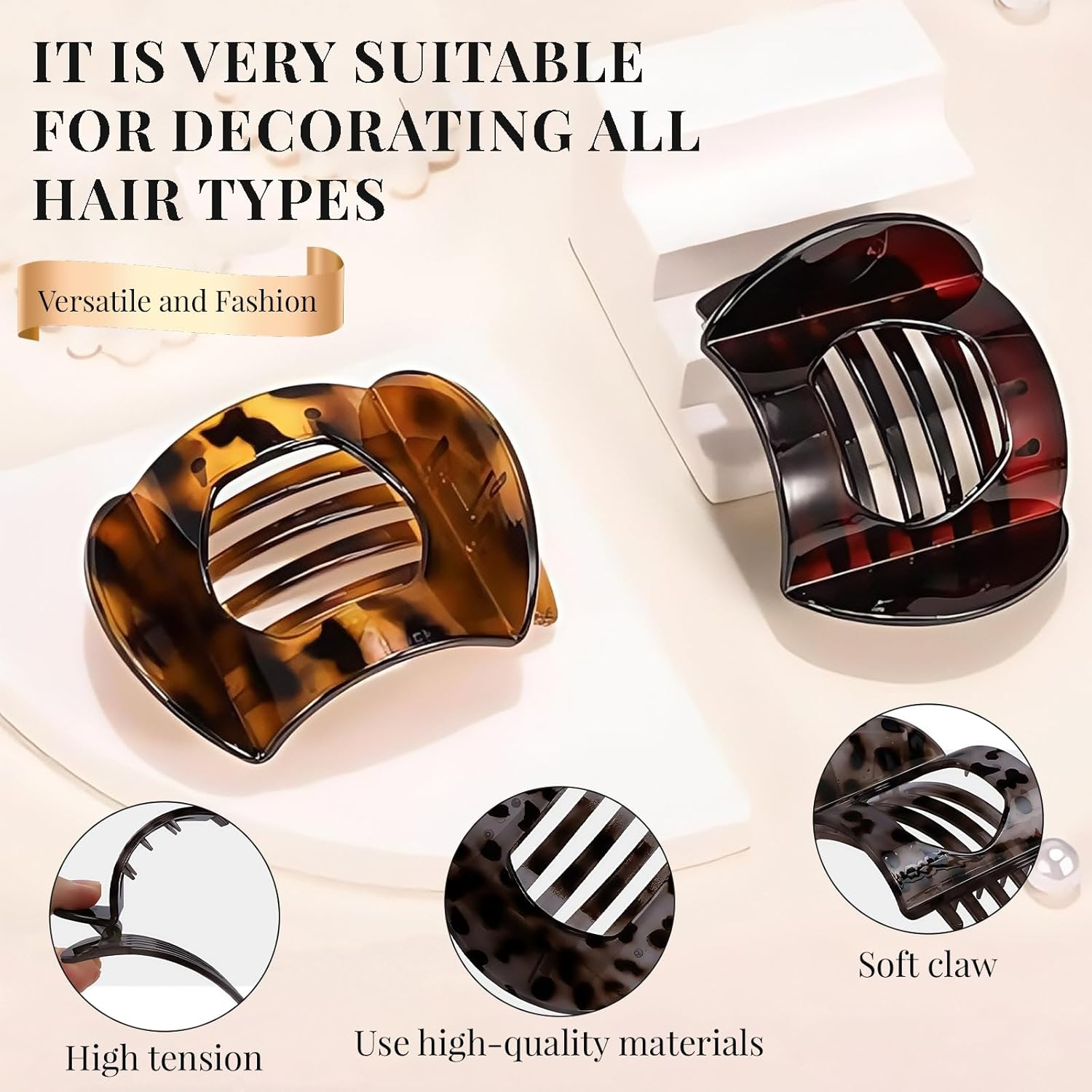 Yamobi Pack of 6 Duck Beak Hair Clips for Women, Large Hair Clip, Flat Hair Clips, Non-Slip Hair Clips for Thick or Thin Hair image number 1