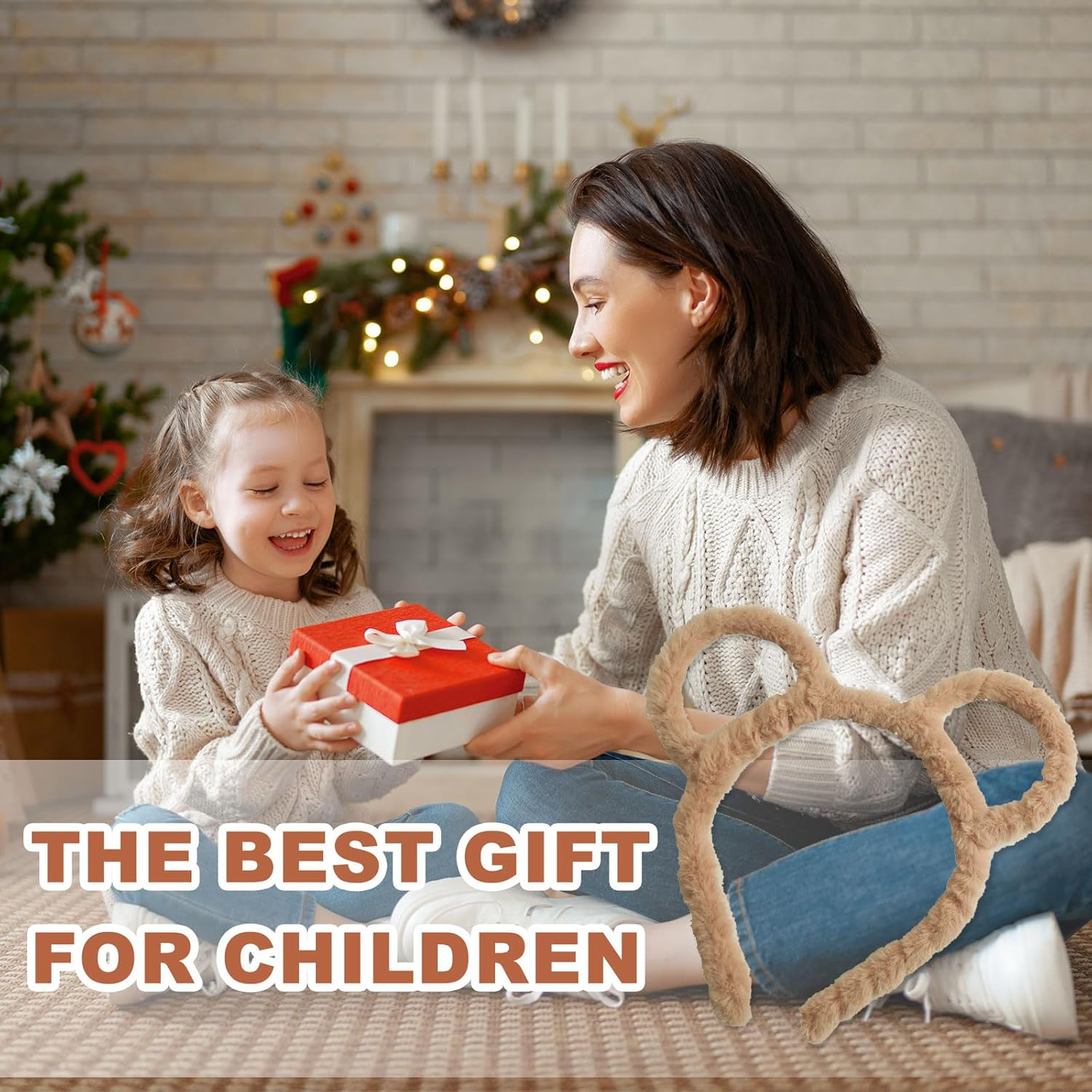 2 Pieces Fox Costume Headband with Fox Ears Animal Costume for Costumes Fox Cosplay Halloween Accessories Costume Stage Show (Brown) image number 6