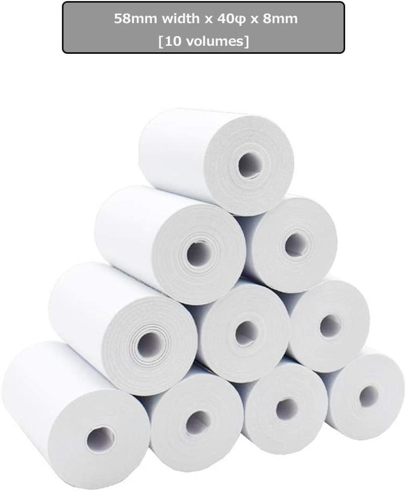 Thermal Paper Rolls 57 * 40Mm Printer Paper Cash Register Rolls for Supermarket POS Receipt Paper Printing 10 Rolls for PT-220 Portable Personal Bill POS Receipt Printer image number 3