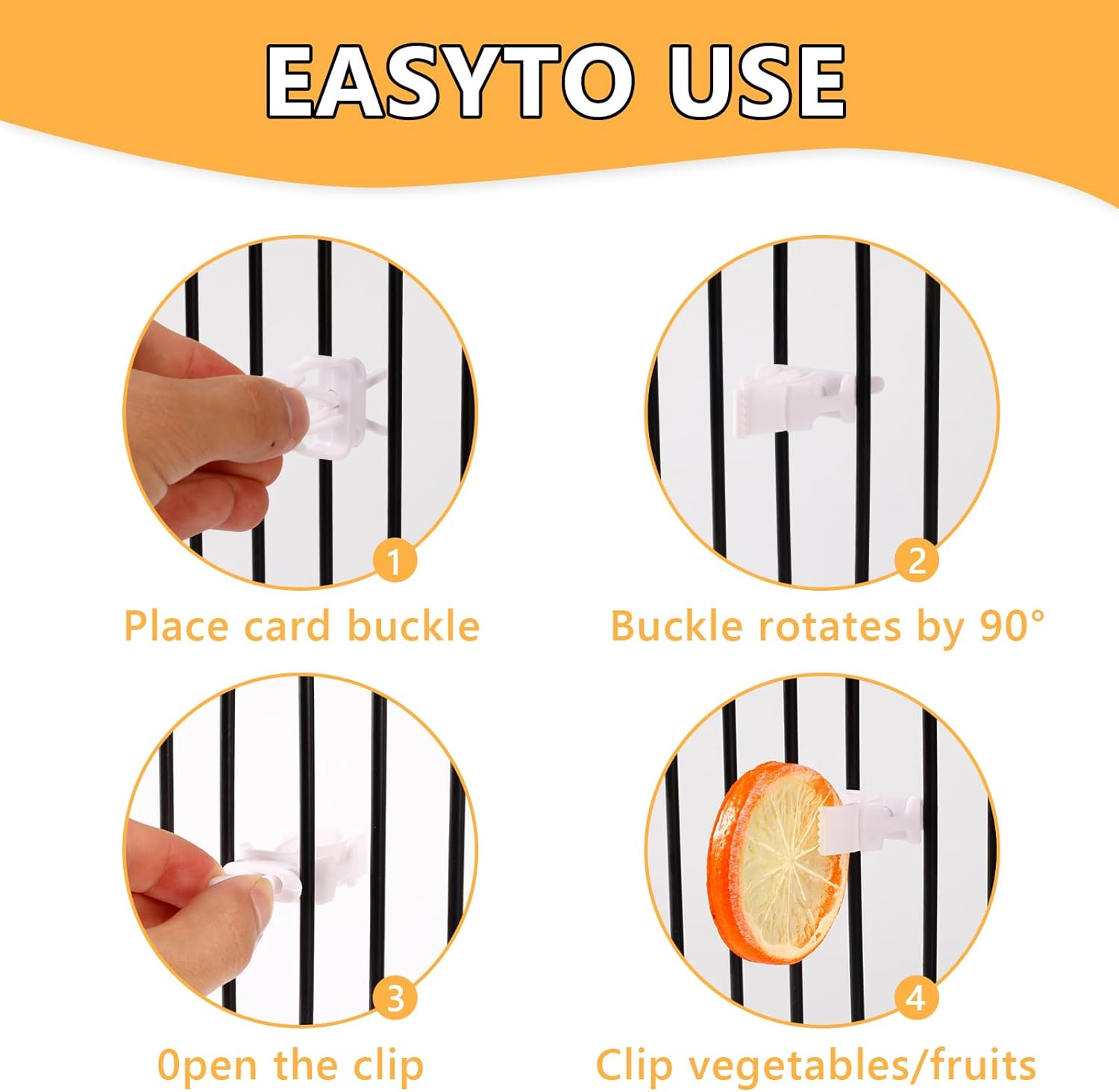 10 Pieces Bird Cage Food Clips Bird Cage Food Holder Parrot Fruit Vegitable Bracket Pet Feeder Clip Accessory for Parakeet Budgie Cockatoo Macaw Cockatiel and Other Animals image number 4