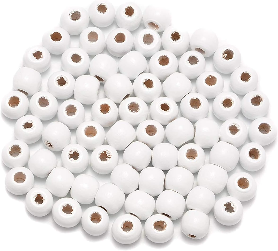 AD Beads Wood Spacer Loose Wooden Craft Beads (8X10Mm 200Pcs, Coffee)