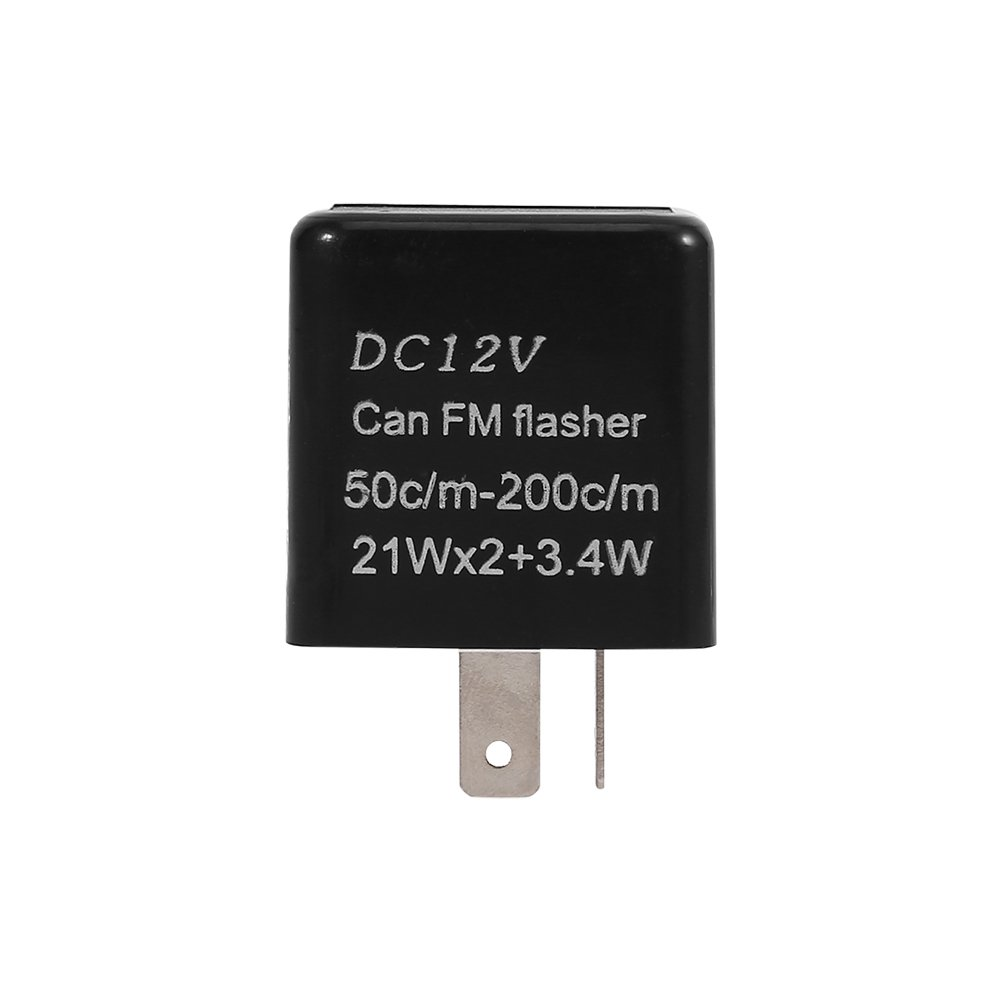 Adjustable Speed, LED Flasher Relay 2-Pin for Motorcycle Turn Signal Indicator Flasher Relay, Eliminate Cutting Wires (Black) image number 2
