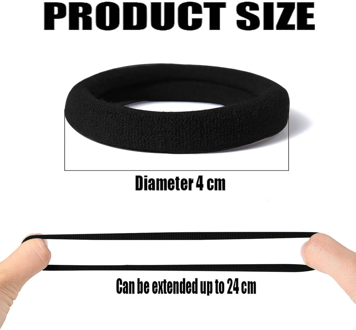 JCKD Pack of 100 Cotton Hair Ties, 4 Cm Seamless Hair Ties, Soft Elastic Hair Bands, Ponytail Holder, Unisex Elastic Hair Ties, Suitable for Women, Girls (5 Colors) image number 3