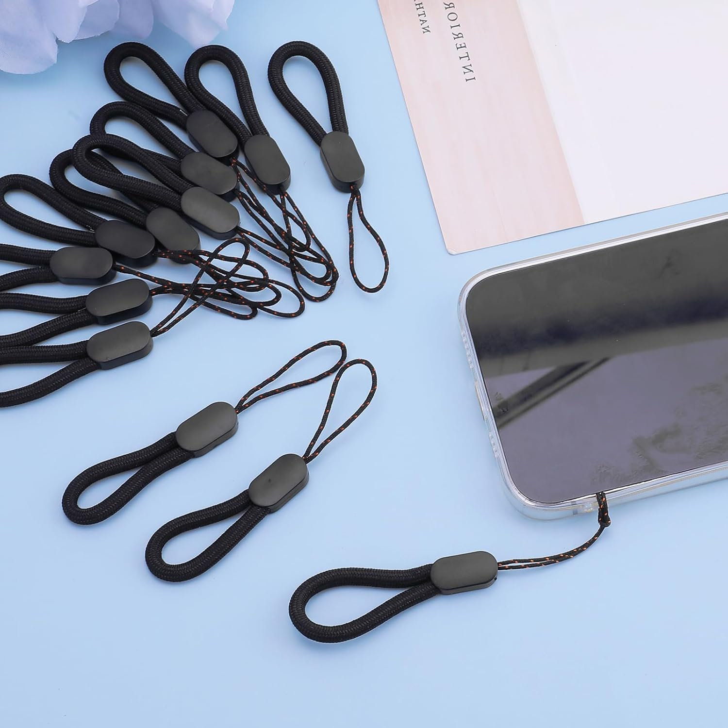 Amabro Adjustable Lanyard Finger Strap Wrist Lanyard Ring Lanyard Short Rope for Cell Phones, Phone Cases, Keys, Cameras, Etc image number 6