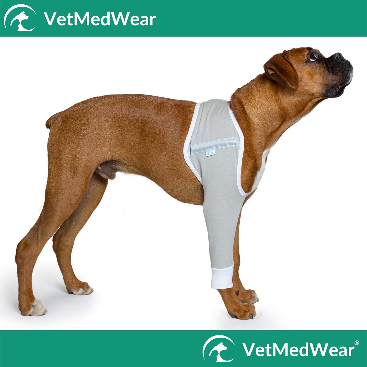 Shoulder Protective Sleeve for Dogs - E-Collar Alternative - after Surgery Wear - for Hot Spots, Wounds, Bandages, and Other Skin Conditions (XS - Short Sleeve, Teal Green) image number 4