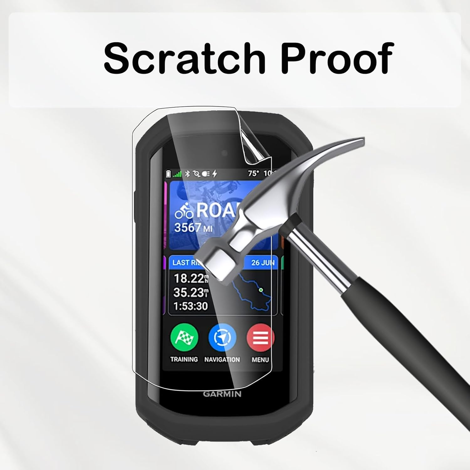 CONAPIKA Case for Garmin Edge 1050, Ultra Silm Soft Silicone Shock-Absorption Cover Protector Full Coverage Lightweight Bike GPS Navi Protective Protective Sleeve with 2 EPU Screen Protector,Black image number 6