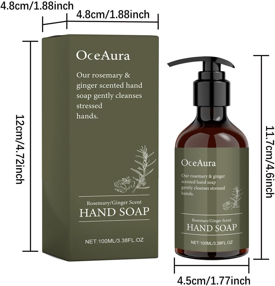 AIMALL 2PCS Rosemary Ginger Foaming Hand Wash &ndash; 100Ml Hydrating Antibacterial Hand Soap with Glycerin for Daily Hand Hygiene, Easy Rinse Formula for Adults and Kids image number 5