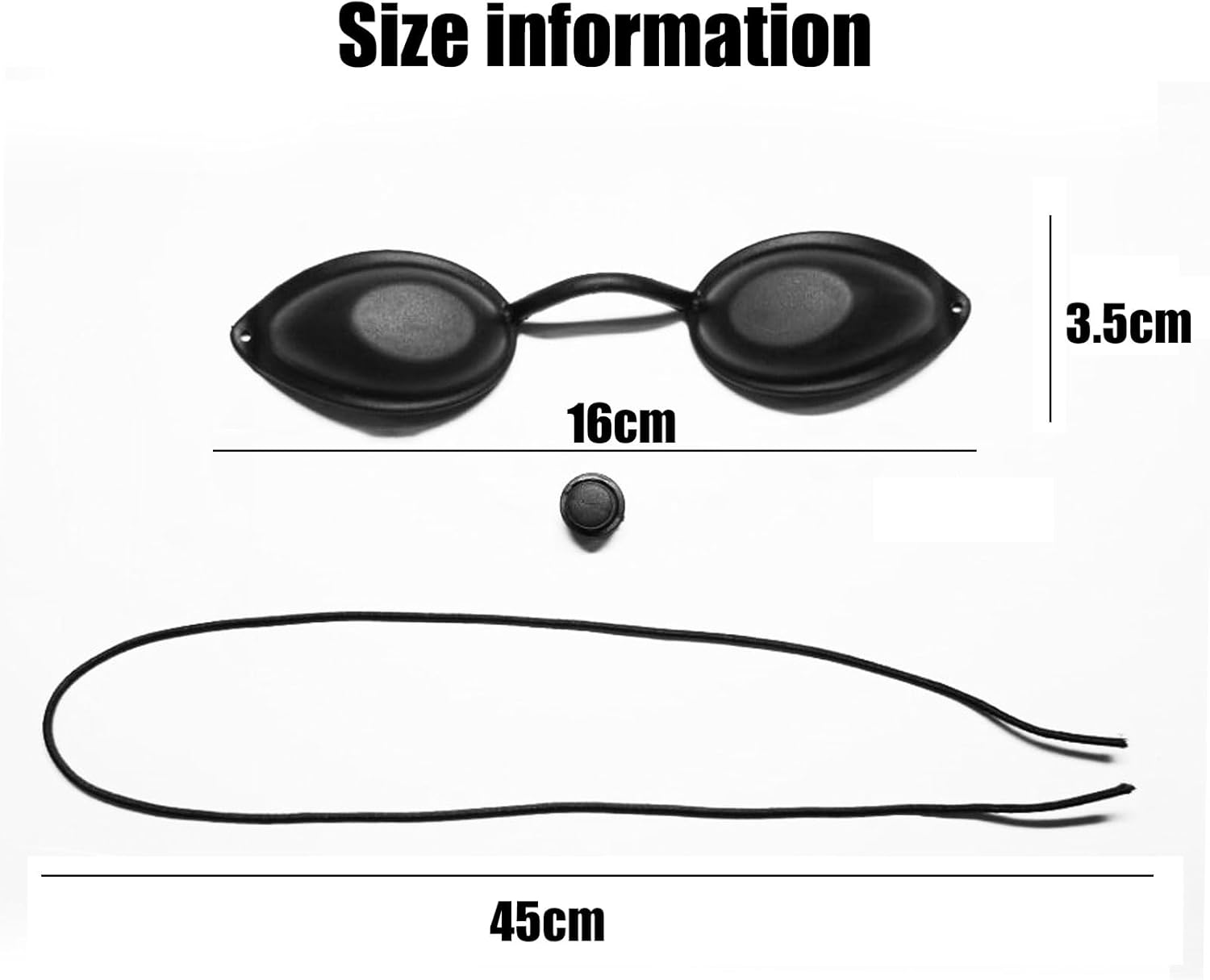 Safety Tanning Goggles and Durable Eye Patch for IPL UV Infrared LED Light Therapy Red Light Glasses with Transparent Bags for Patients Sunbathing on the Beach - Black image number 3