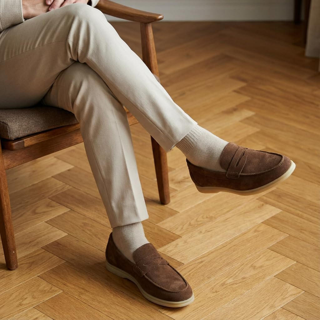 CUSHIONAIRE Men'S Selby Genuine Leather Loafers &ndash; Memory Foam, Rubber Sole, Wide Widths Available image number 4