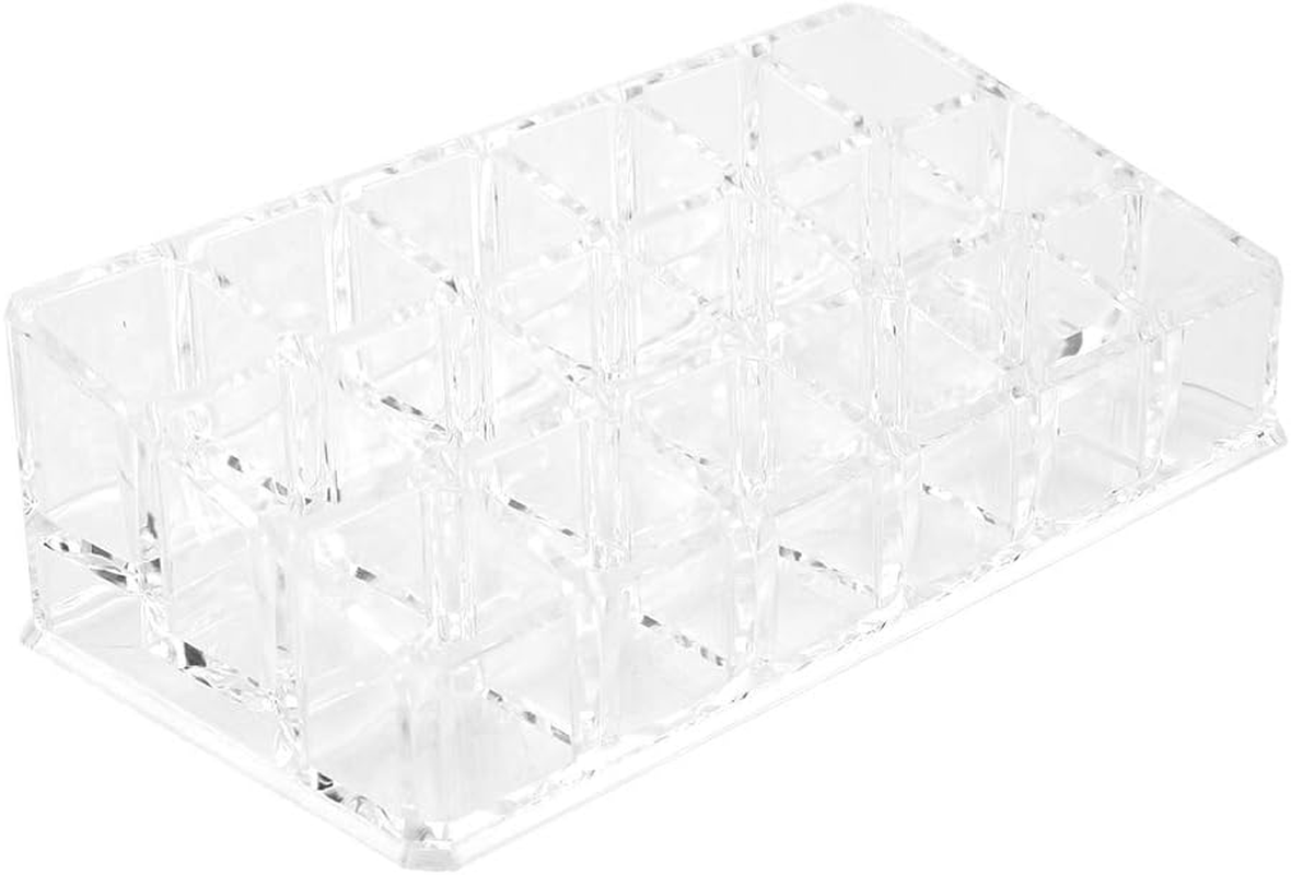 Haofy 18 Grid Mini Cabinet Transparent Acrylic Lipstick Holder Jewelry Cosmetic Storage Box for Desktop Organizer Suitable for Makeup Lovers Earrings Nail Polish Storage Easy Find Durable Material image number 1