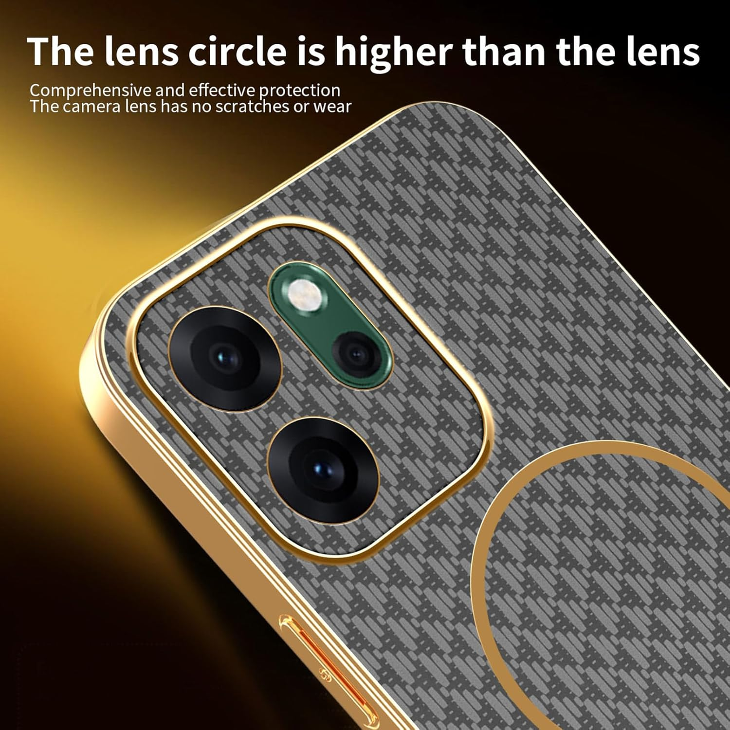 UPLAI Mobile Phone Case for Oppo Reno 14 FS (Oppo Reno 14F 5G/4G), Premium Leather Case Magnetic Wireless Charging Camera Protection Protective Case Electroplated Frame Shockproof Thin Grey image number 6