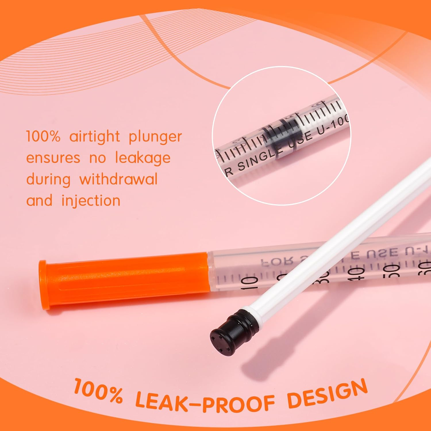 20 Pack 1Ml Syringes with 29Gx8Mm Plastic Multiple Uses Measuring Tools, Individually Wrapped image number 5