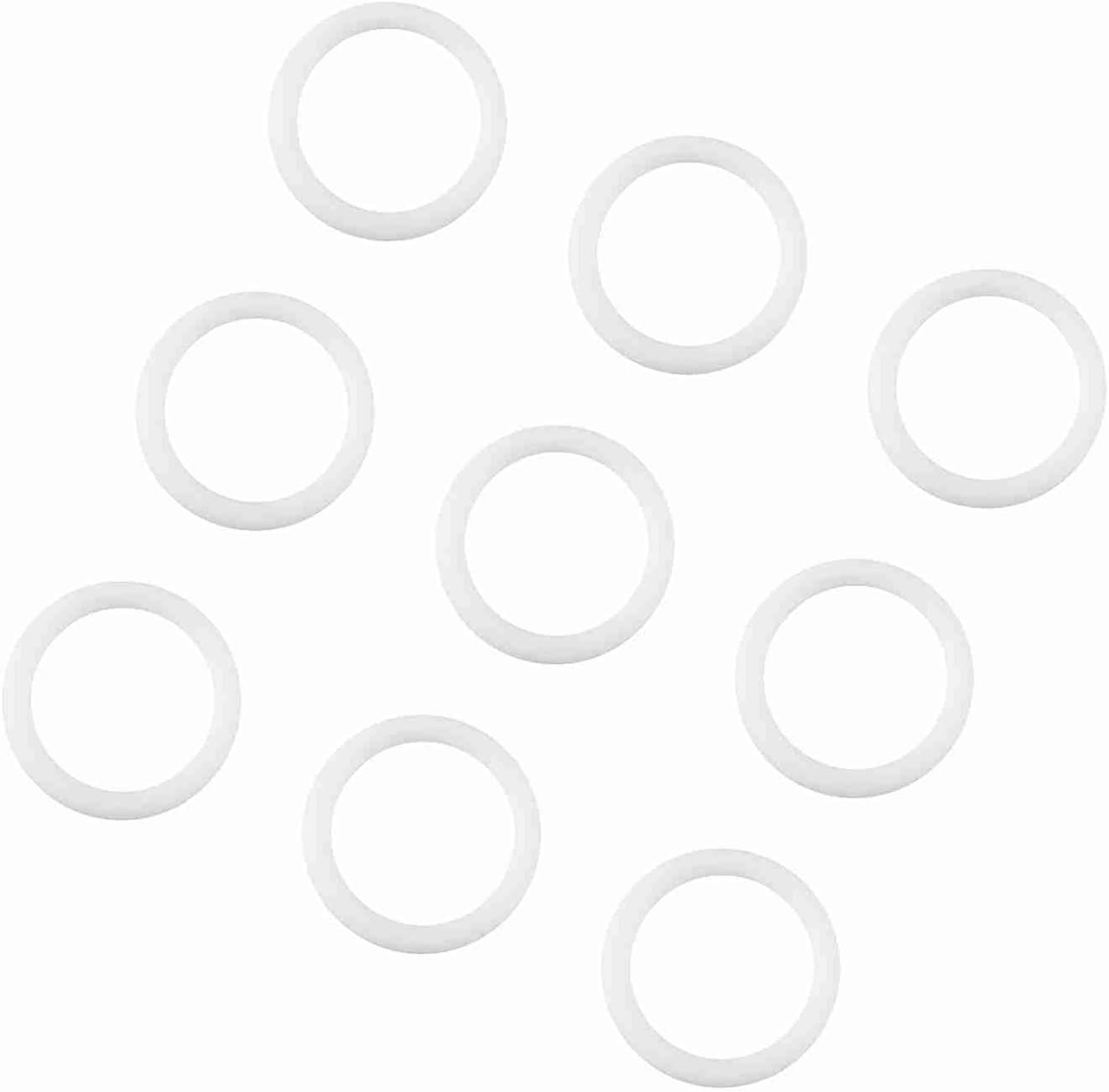 Silicone Dummy Pacifier Clips, 20 Pieces, O-Rings, Gender Neutral Baby Pacifier Chain Holder, White image number 6