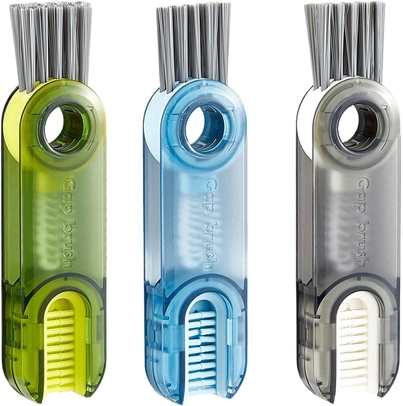 3 in 1 Multifunctional Cleaning Brush, U-Shaped Tiny Bottle Cup Lid Detail Brush Silicone Crevice Cleaning Brush Straw Cleaner Tool for Home Kitchen