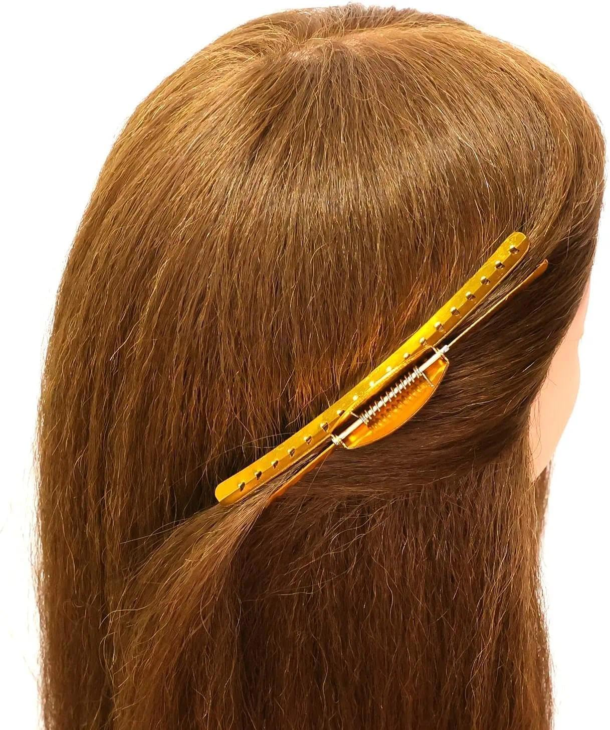 Metal Finger Wave Clips for Women, Vintage Style Small Hair Clips with Strong Grip and Comfortable Fit - 12 PCS, Ruibex （Gold） - Gold image number 2