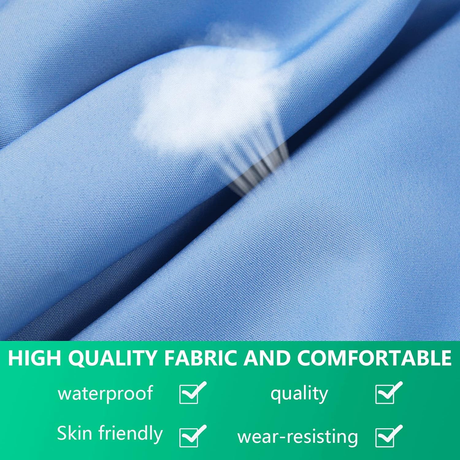 Outdoor Hanging Lounge Chair Replacement Cushion Cover and Umbrella Fabric, Made for Patio Curved Chaise Hammock Floating Swing Chair Pads, Waterproof Soft Fabric (Cushion Not Included), Blue image number 3