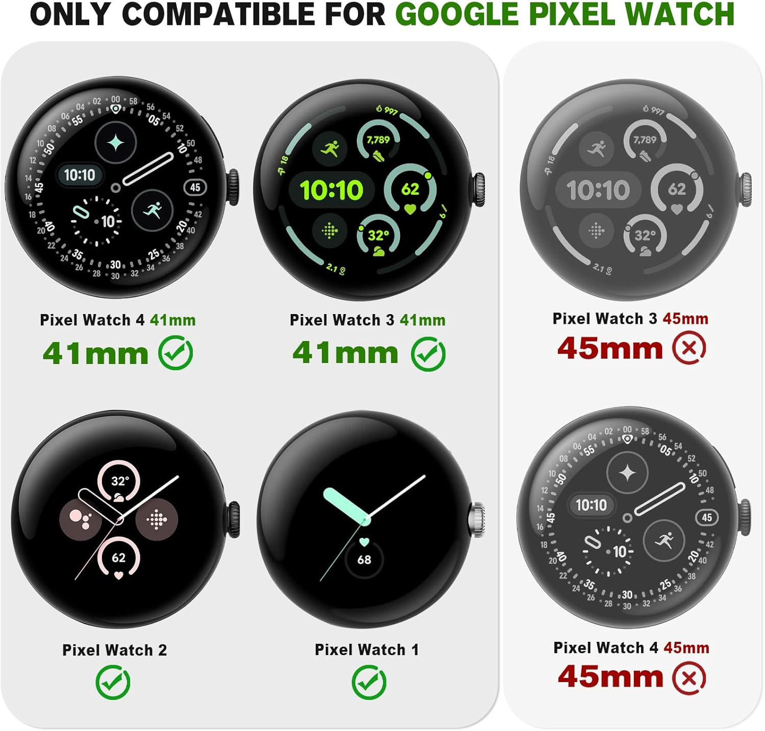 HAYONLIY Sport Bands Compatible for Google Pixel Watch 4/3/2/1 41Mm 45Mm, Breathable Wristband Replacement Soft Silicone Strap for Women Men image number 5