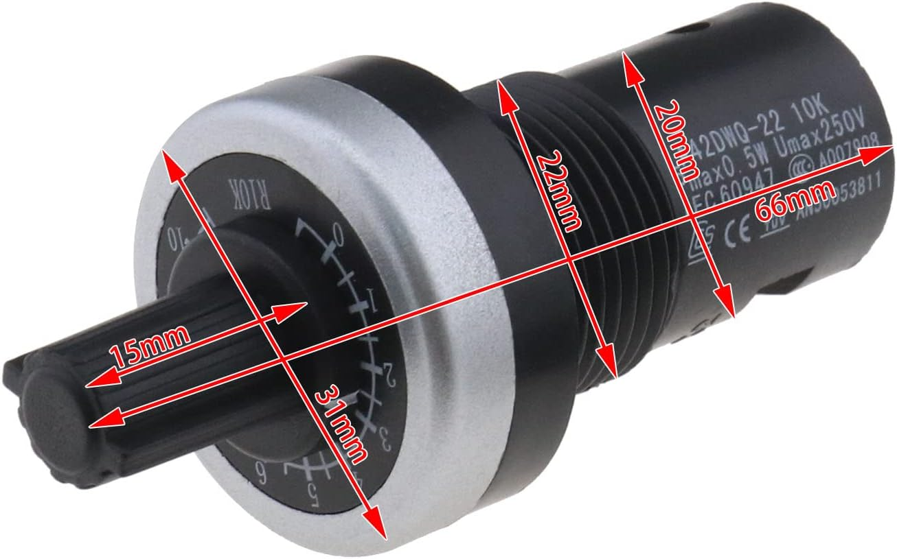 Emagtech 2Pcs LA42DWQ Potentiometer Governor Rotary Potentiometer Pot Inverter Converter Accessories for Machinery Power Textile Chemical