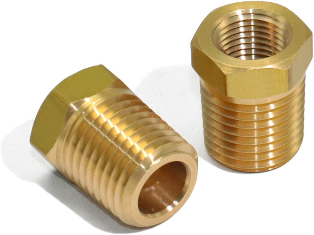 KOOTANS 4Pcs Heavy Duty 1/4" NPT Male Thread to 1/8" NPT Female Thread Brass Reducer Hex Bushing Brass Fitting Pipe Hose Tube Adapter Convert image number 6