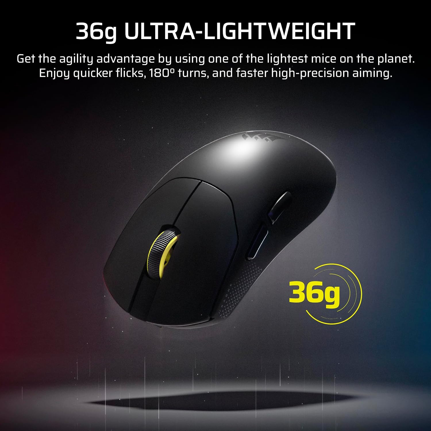 CORSAIR Sabre V2 PRO Ultralight FPS Wireless Gaming Mouse &ndash; 33,000 DPI, 36G Weight, 8,000Hz Hyper-Polling, Mechanical Switches, up to 70-Hour Wireless Battery Life &ndash; Black image number 2