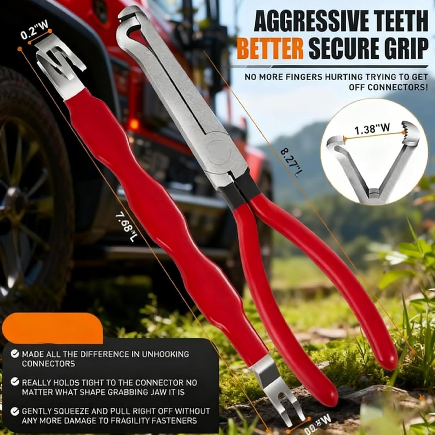 Electrical Disconnect Pliers Connector Separator, Universal Multi Electrical Plier Wire Quick Disconnect, Hose Clamp Pliers Connector Removal Tool for Car, Truck Wiring Harness Repair image number 6