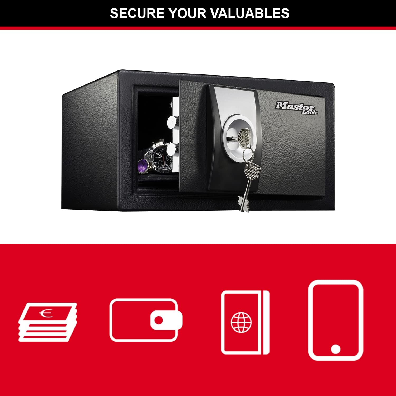 MASTER LOCK Key Safe [Small - 9.93 Litre] - X031ML - Jewellery, Money, Small Electronics Safe image number 6
