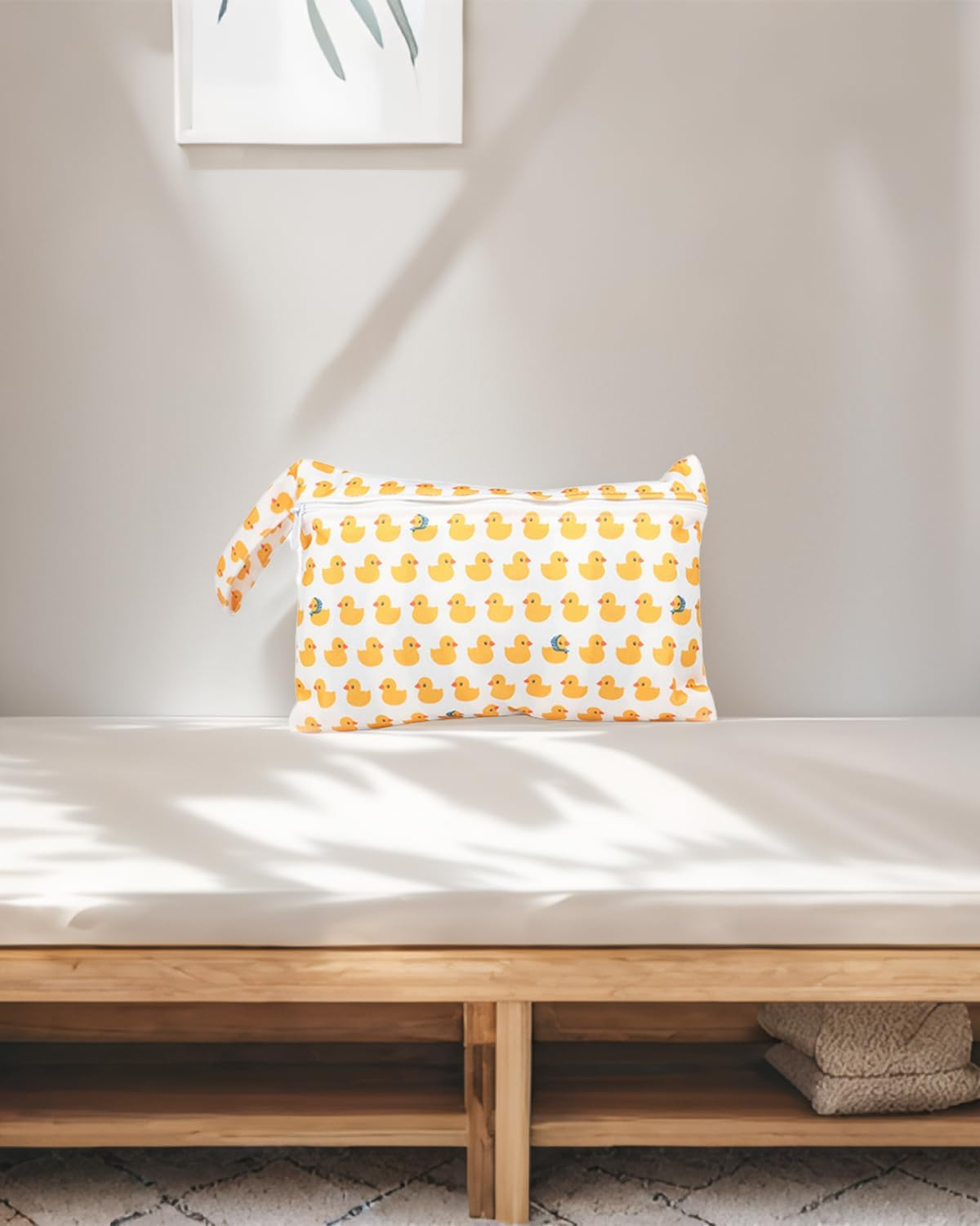 Pack of 2 Wet Bag Cloth Nappies, Wet Bag Nursery, Wet Bag, Reusable, Tarpaulin, Wet and Dry Changing Bags with Zip for Toddler Nappies, Travel, Beach and Pool, Yellow image number 1