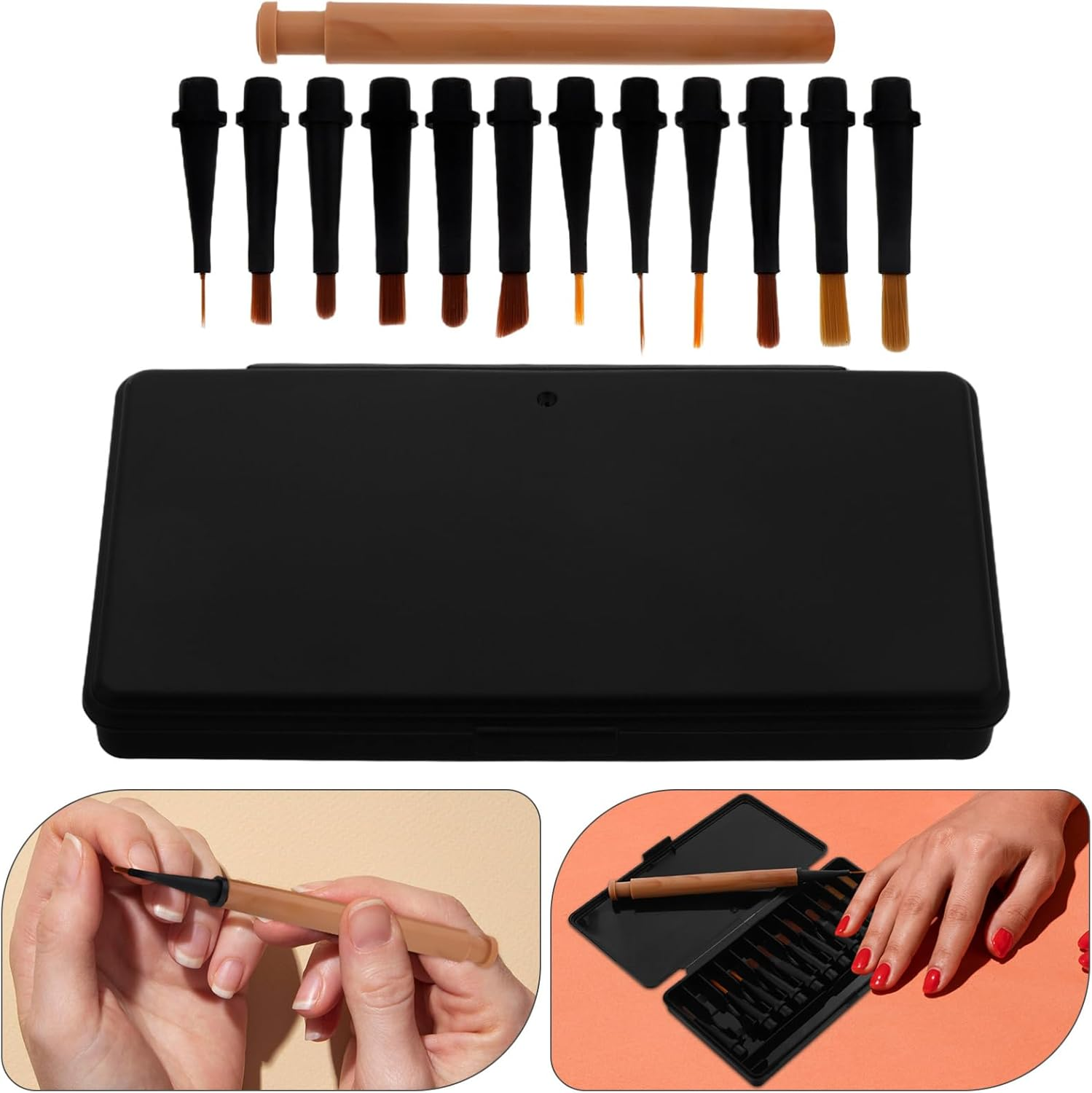 FRCOLOR Manicure Brush Head Set Plastic Nail Tools for Resin Nail Salon Accessory Kit