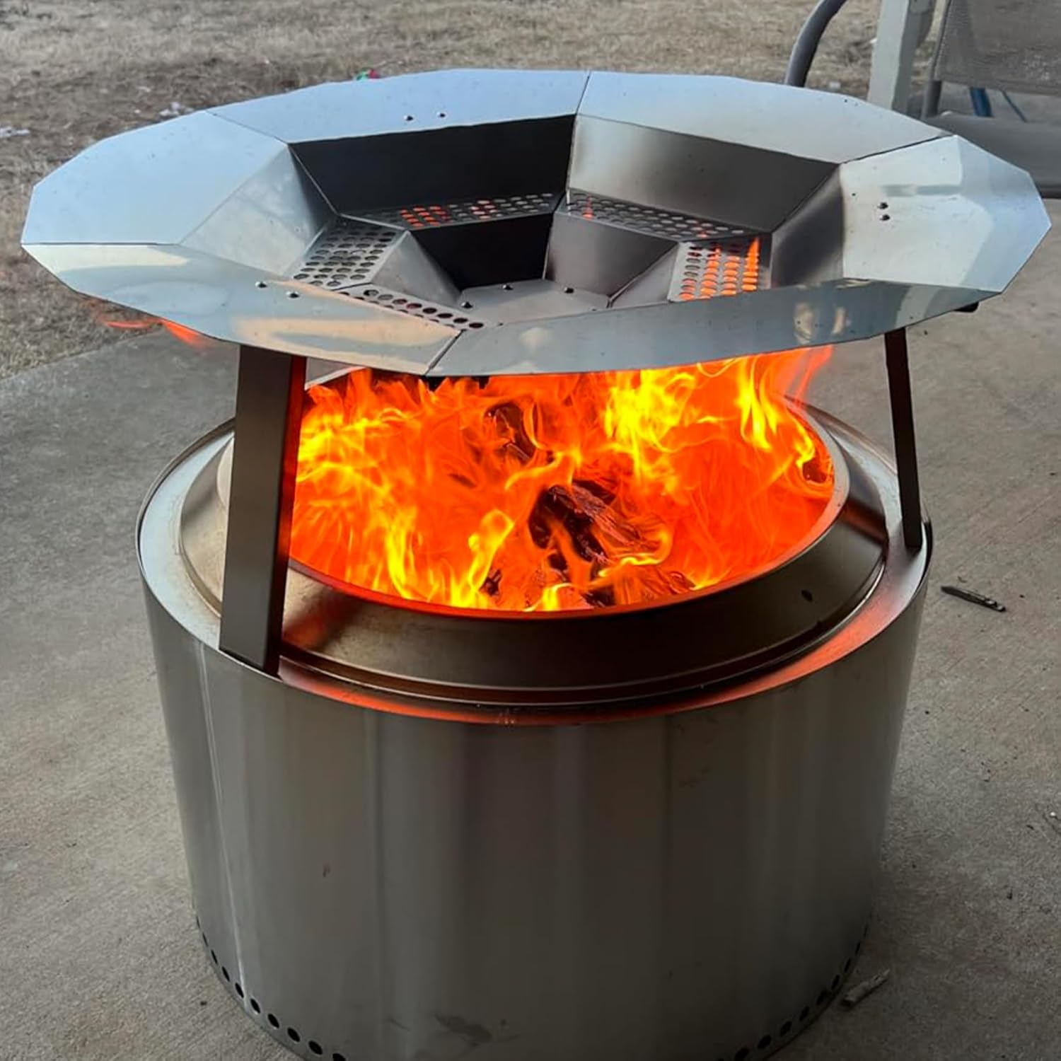 Keesha Heat Deflector for Solo Stove Ranger 15"- Heat Plate for Fire Pits, Heat Deflector for Solo Stove Ranger Accessory with 3 Detachable Legs, 304 Stainless Steel image number 2