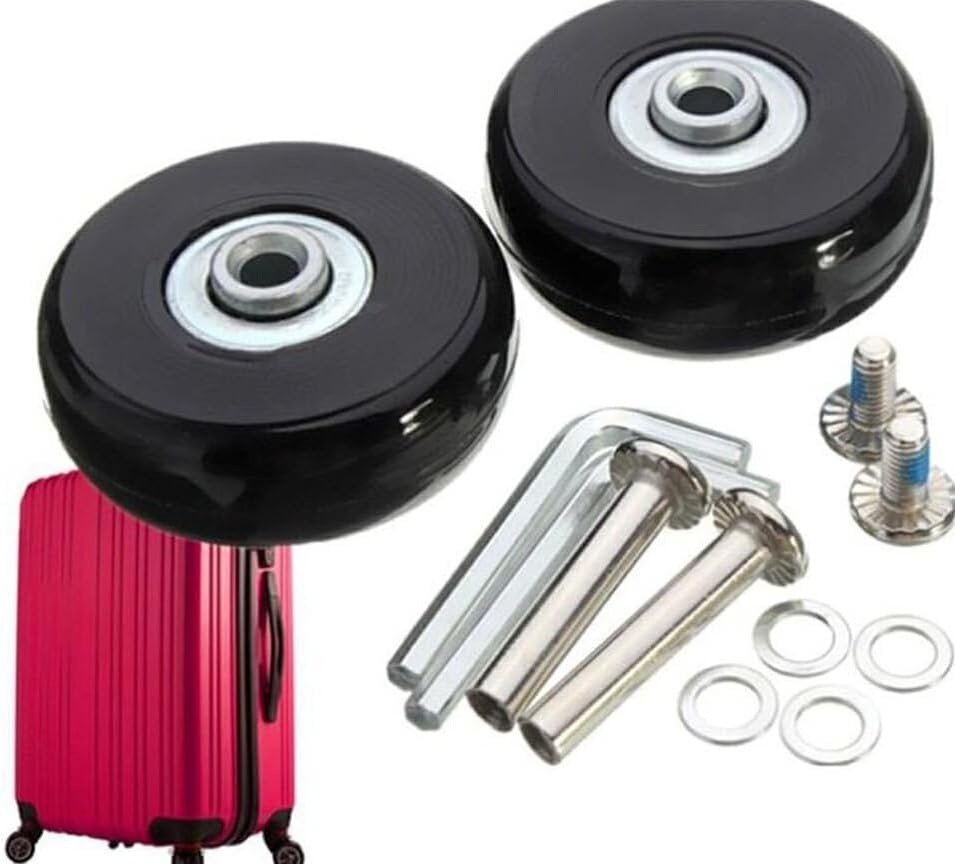 EUIOOVM 2Pieces Smooth Wheels and Lightweight Construction for Easy Rolling Durable PU Small Suitcase with Wheels Travel Luggage as Shown 50Mm*18Mm 1