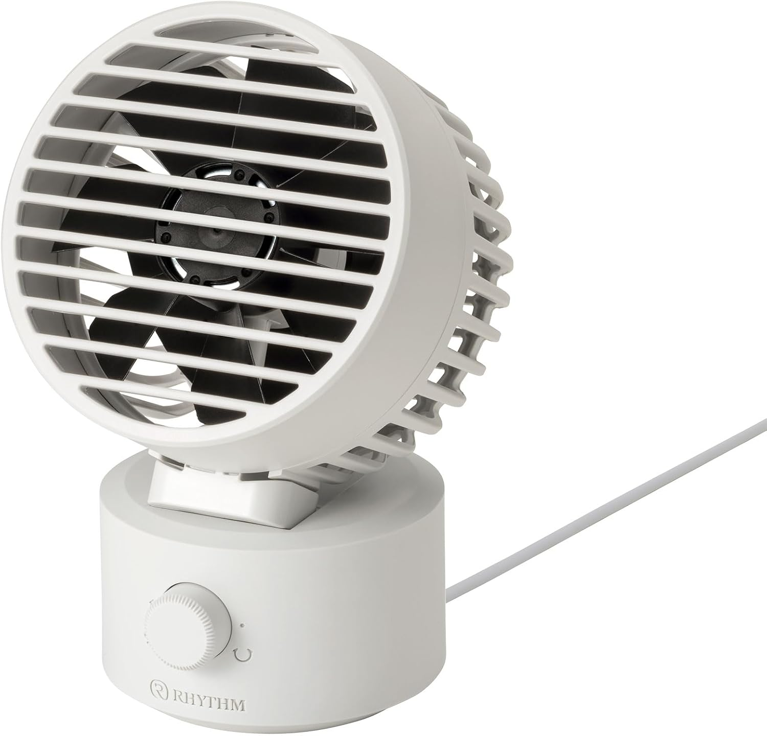 RHYTHM 9ZF038RH08 Desktop Fan, Silent, Small, USB Powered, Automatic Oscillation, Powerful, Low Even Cool, DC Motor, Double Inverted Fan, Desk Fan, Easy to Clean Silky Wind Mini, Light Gray