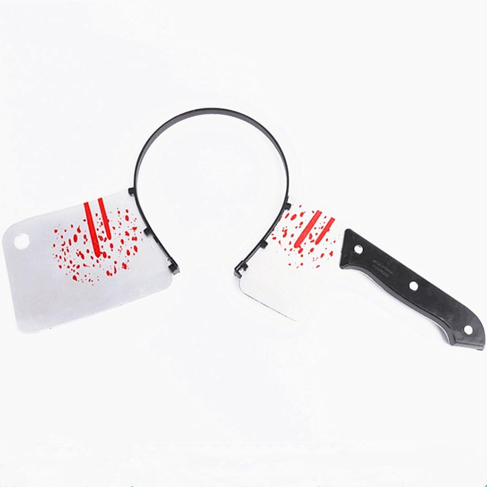 Sweenaly Knife Headband Bloody Cleaver Headband Bloody Horror Props Funny Accessory Halloween Cosplay（Kitchen Knife） image number 3