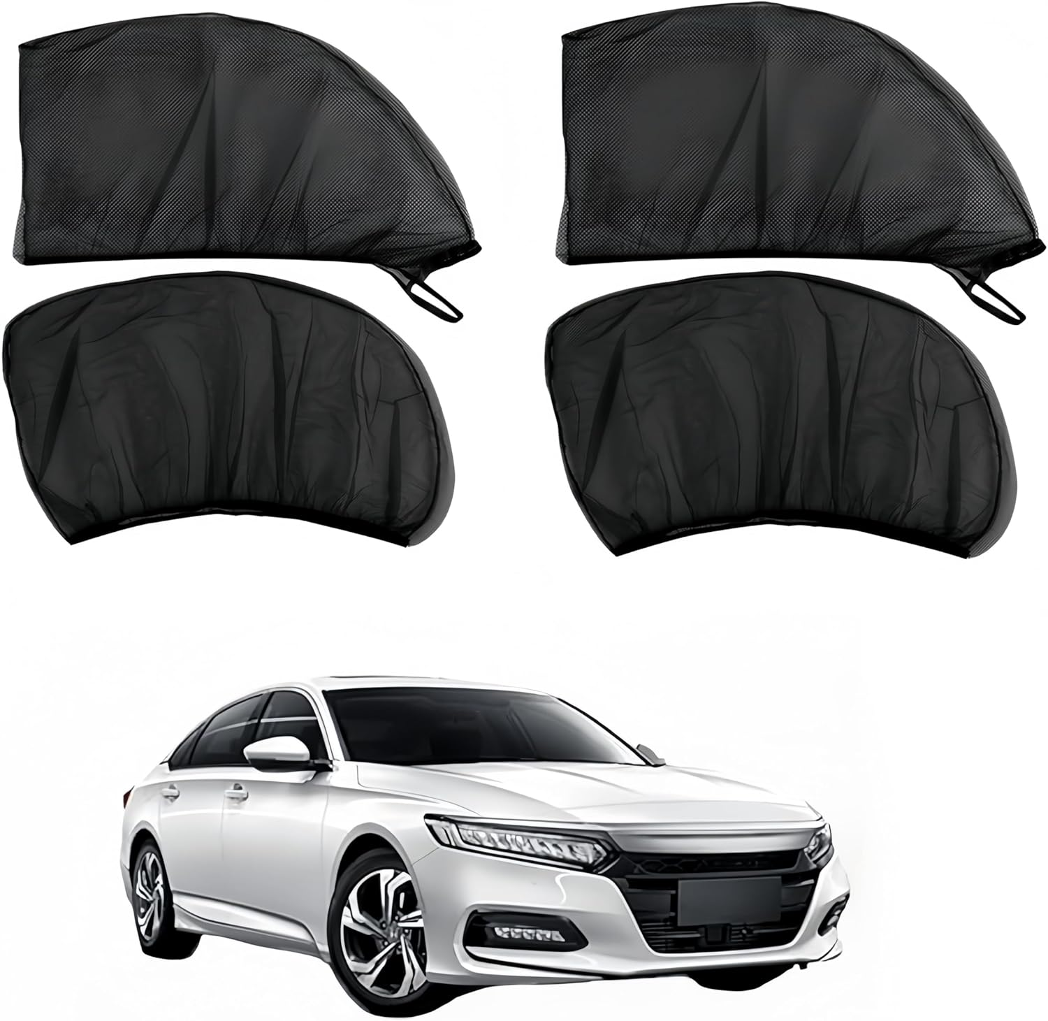 4Pcs Car Window Shade,Full Window Covers,Breathable Mesh Sunshades, General Motors Car Window Sunshades,Prevent Direct Sunlight.Fit Most Car Windows. image number 5