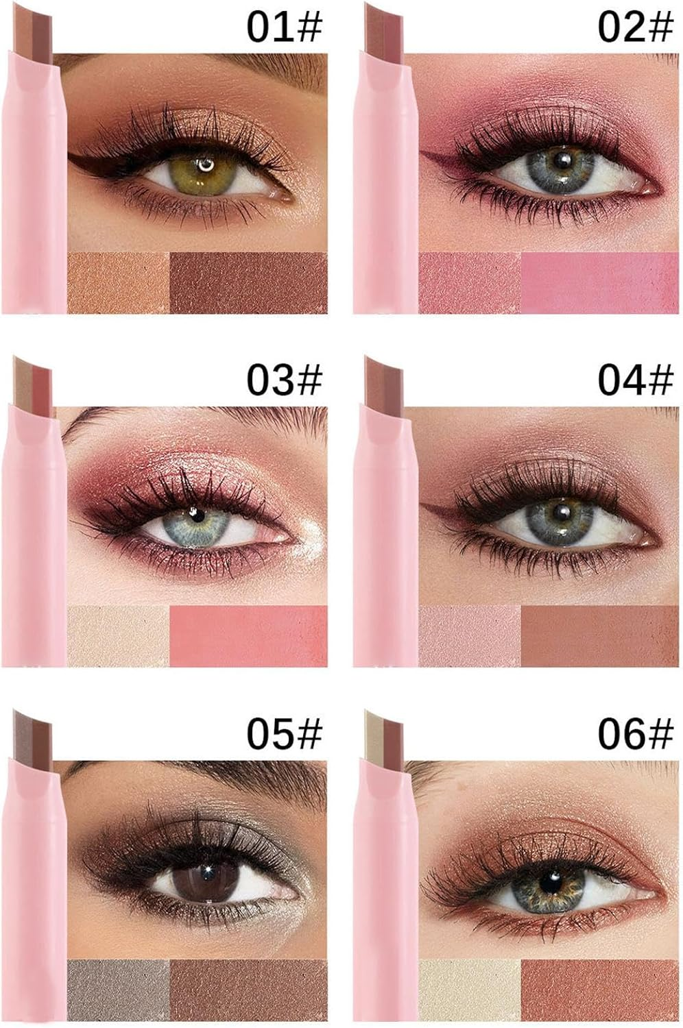 Double Colors Eye Shadow Stick, Eyeshadow Stick Makeup Set, Waterproof Gradient Cream Eyeshadow Stick for Girls, Friends image number 1