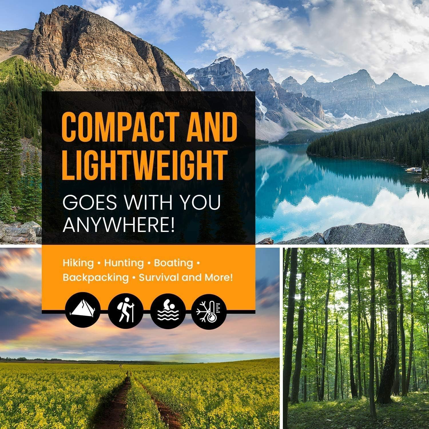 10Pcs Emergency Thermal Blankets, Survival Blankets Reflective First Aid, Blanket for Camping Hiking Outdoor Warm Insulated Heat Insulation and Waterproof,210X160Cm image number 3