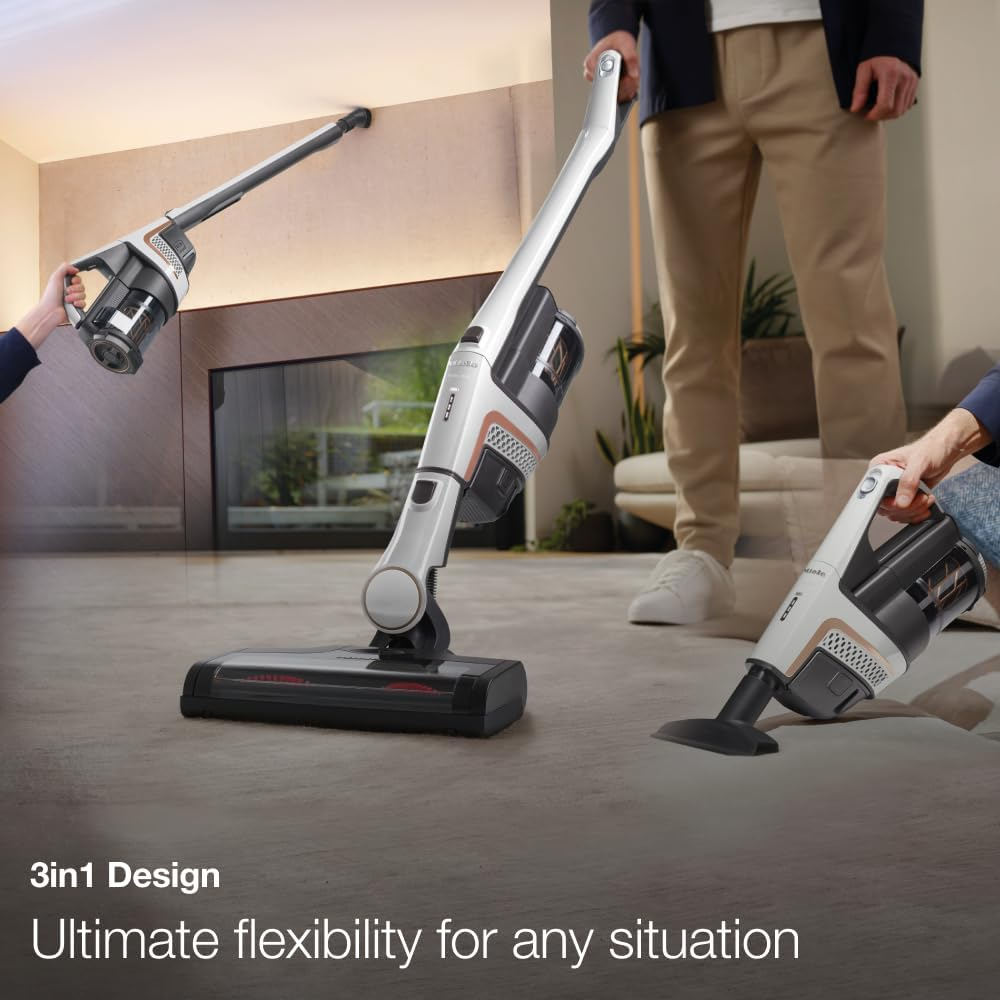 Miele Triflex HX2 Cordless Vacuum Cleaner with Patented 3-In-1 Design and HEPA Filter, Powerful Stick Vacuum, Multi Floor XXL Electrobrush, Lotus White