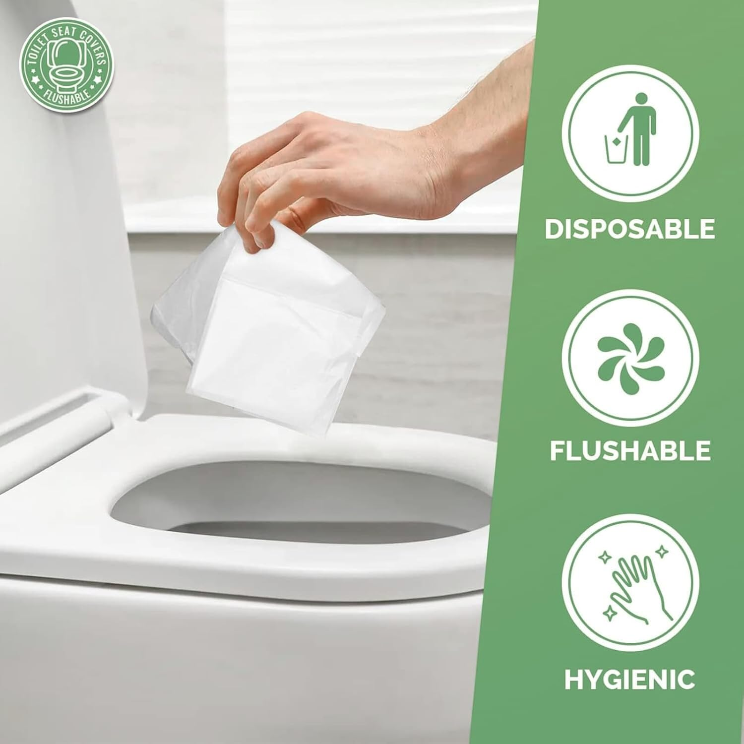 Toilet Seat Cover - Portable Toilet Seat Paper Covers, JOMWEN Disposable Flushable for Bathroom Travel Camping Hotel Essentials,Sticker Free, 5 Pack of 50