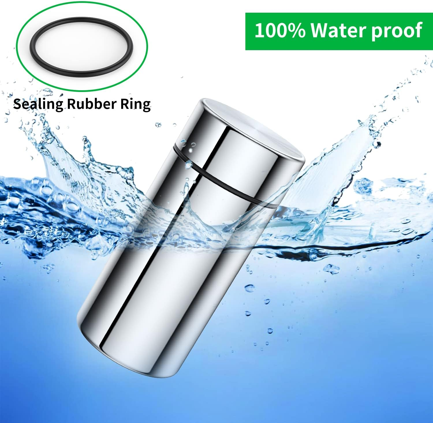 Portable Aluminum Storage Jar 3-Pack, Airtight Smell Proof Metal Waterproof Small Bottle for Coffee, Teas, Herb Spices - Multipurpose Container with Screw-Top Lid Lock Odor - Purple+Green+Blue image number 2