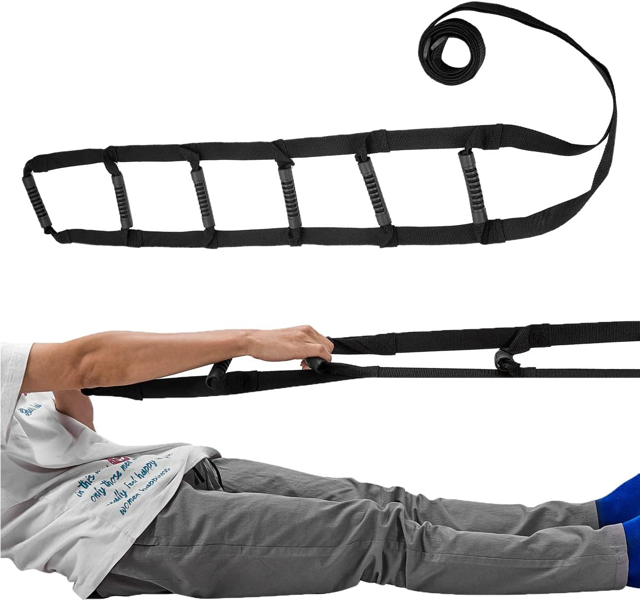 Pull up Assist Bed Ladder,Bed Ladder Assist with Handle Strap,Sit up Helper Bed Assistance for Elderly, Senior, Injury Recovery Patient, Pregnant, Handicap