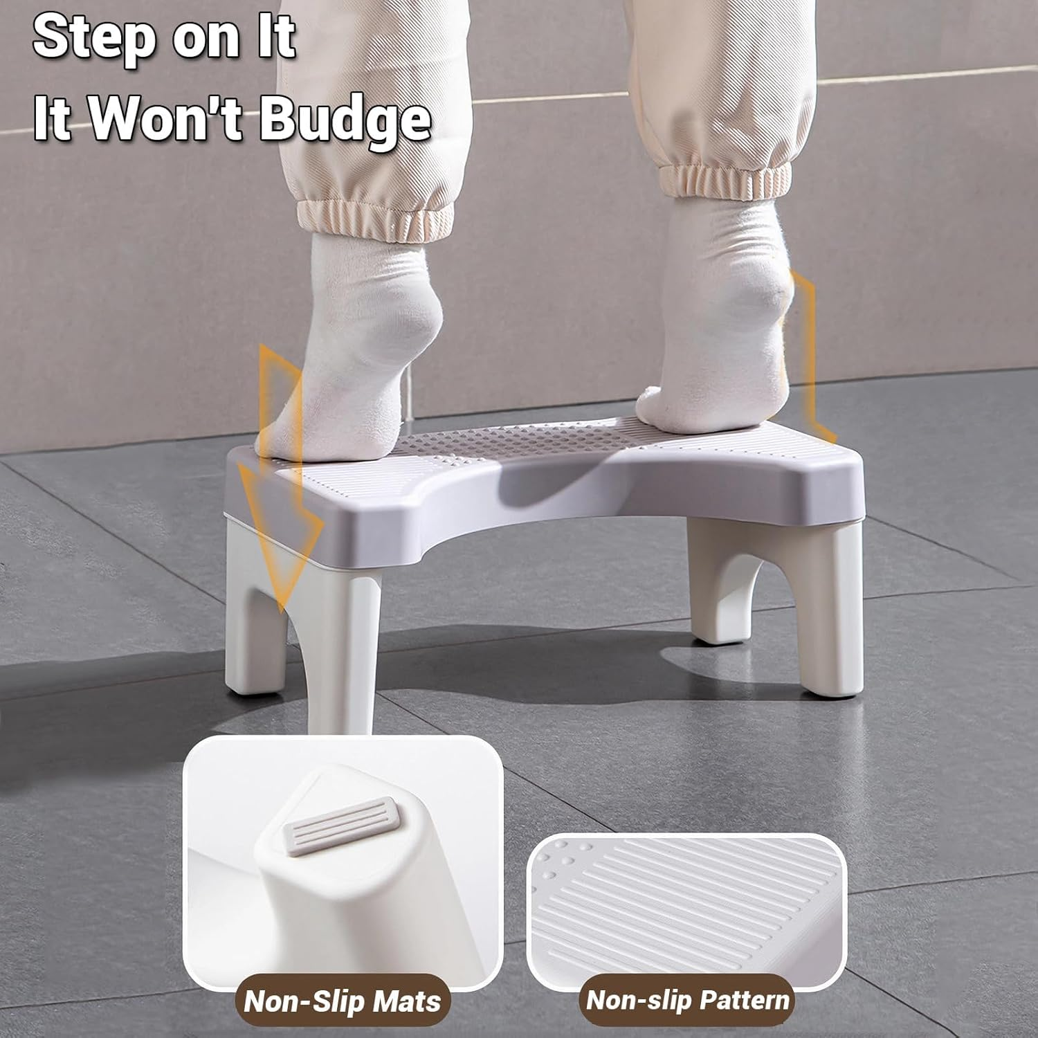 Toilet Stool, Poop Stool for Bathroom Adults, Toilet Step Stool for Kids, Easy to Use and Clean, Helps Improve Potty Posture and Comfort, Anti-Slip Bathroom Accessories image number 4