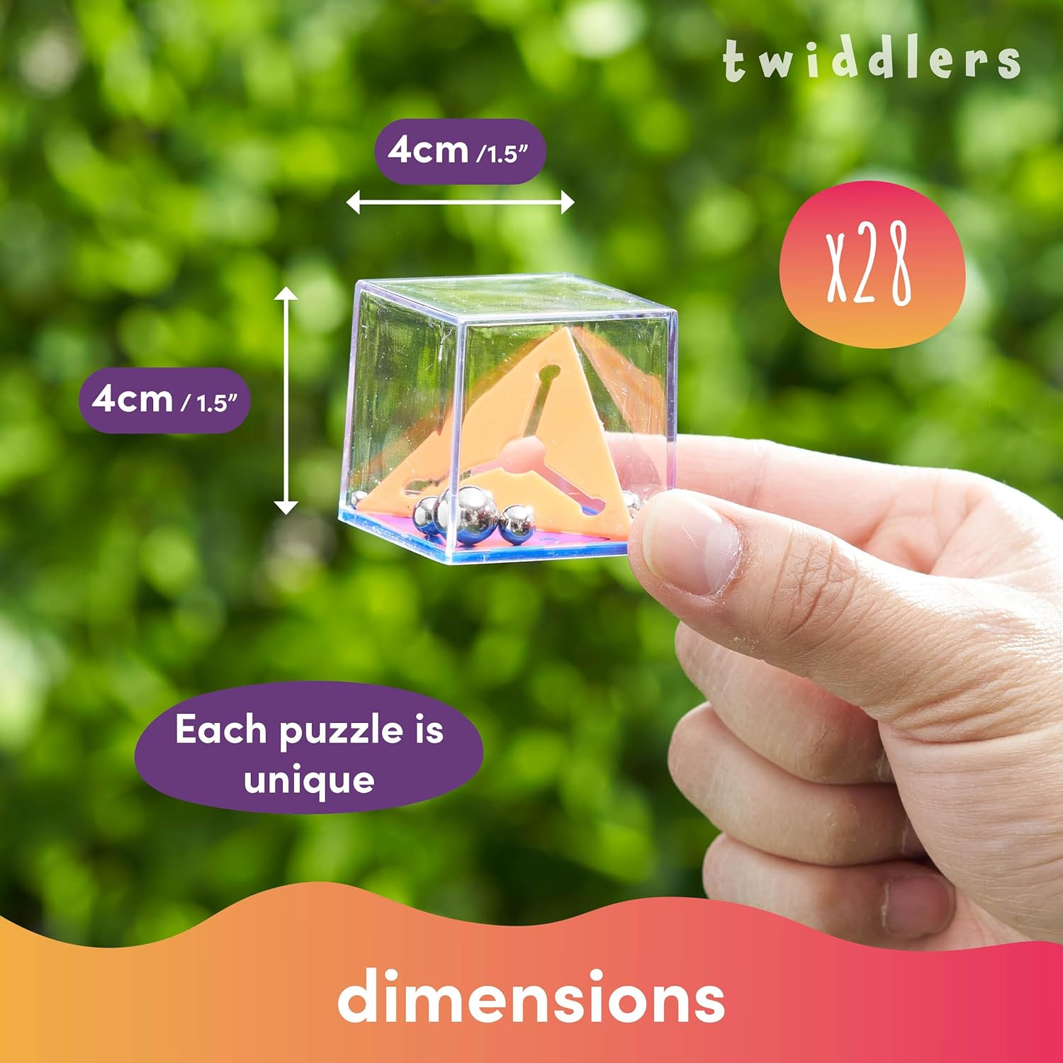 Mini Puzzle Box - Brain Teaser Set of 28 - Assorted Levels of Games - Perfect Party Bags Fillers, Pinata, Giveaways & Favours - Anxiety & Stress Relief Toys for Adults & Children image number 6