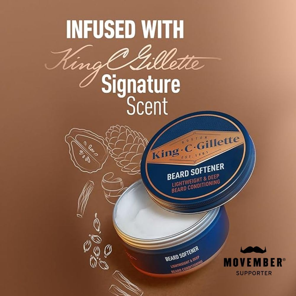 King C. Gillette Soft Beard Balm, Deep Conditioning with Cocoa Butter, Argan Oil and Shea Butter image number 1