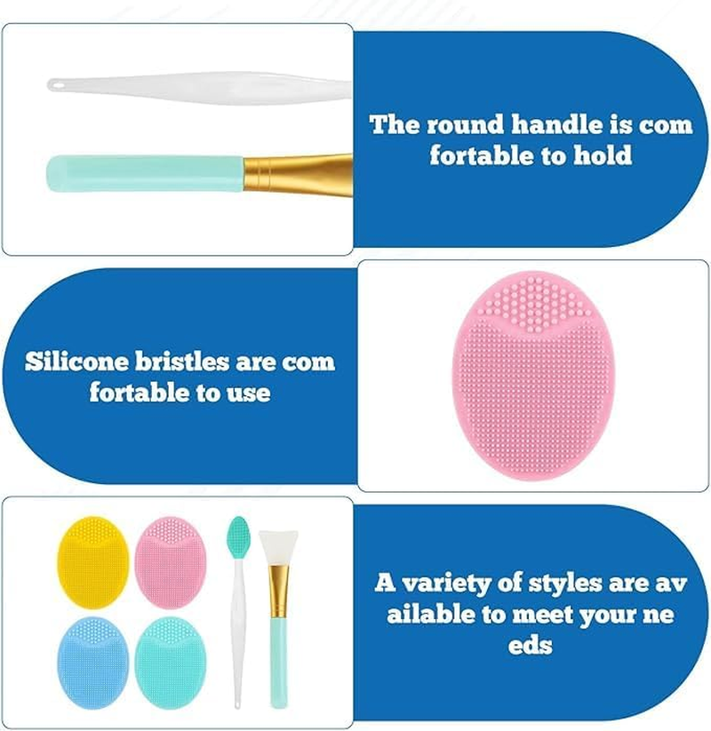 6 Pcs Pore Cleaning Brush Kit Deep Pore Cleansing Skincare Tools, Manual Facial Cleansing Brushes for Face Exfoliator & Blackhead Removal