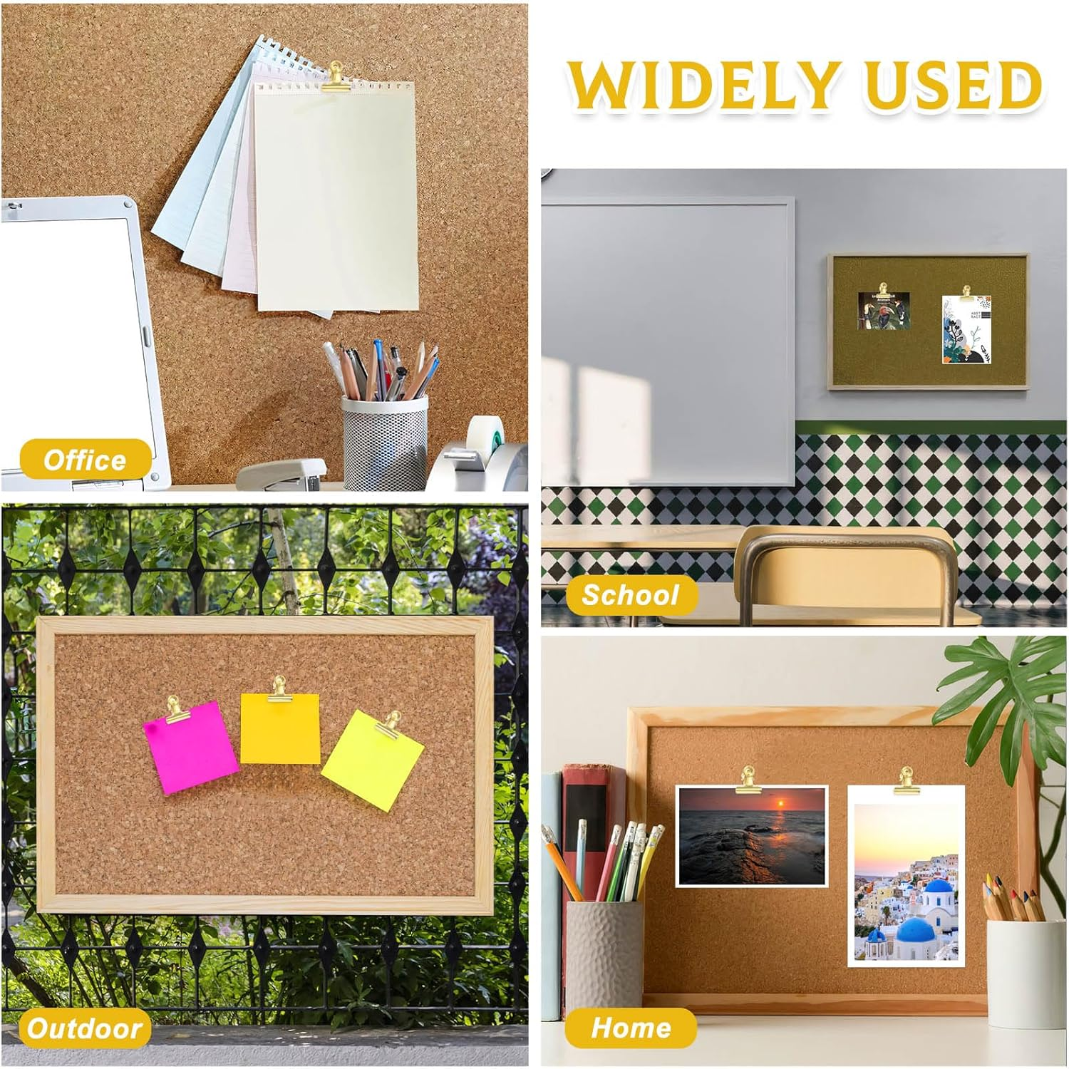 30 PCS Gold Push Pins, Heavy Duty Push Pins Clips, Thumb Tack Clips, Push Pins with Clips for Bulletin Board Decorations, Craft Projects, Artworks, Photos (Gold) image number 3