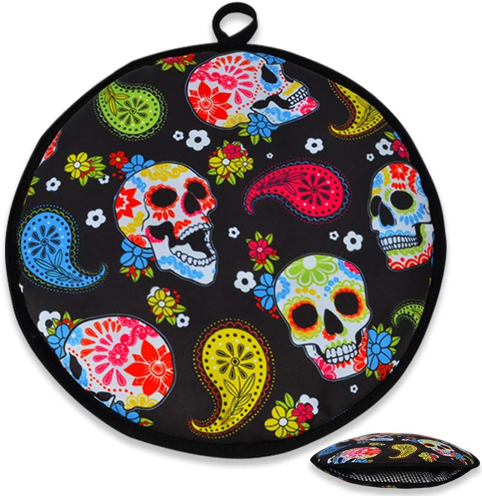 VNOM Tortilla Warmer Pouch 12 Inch Insulated & Microwaveable Fabric Tortilla Keeper Holder Keeps Warm for Corn Flour Taco Pizza Bread up to One Hour,Orange